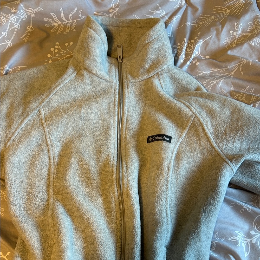 Columbia Heather Gray Fleece Jacket - Picture 2 of 3